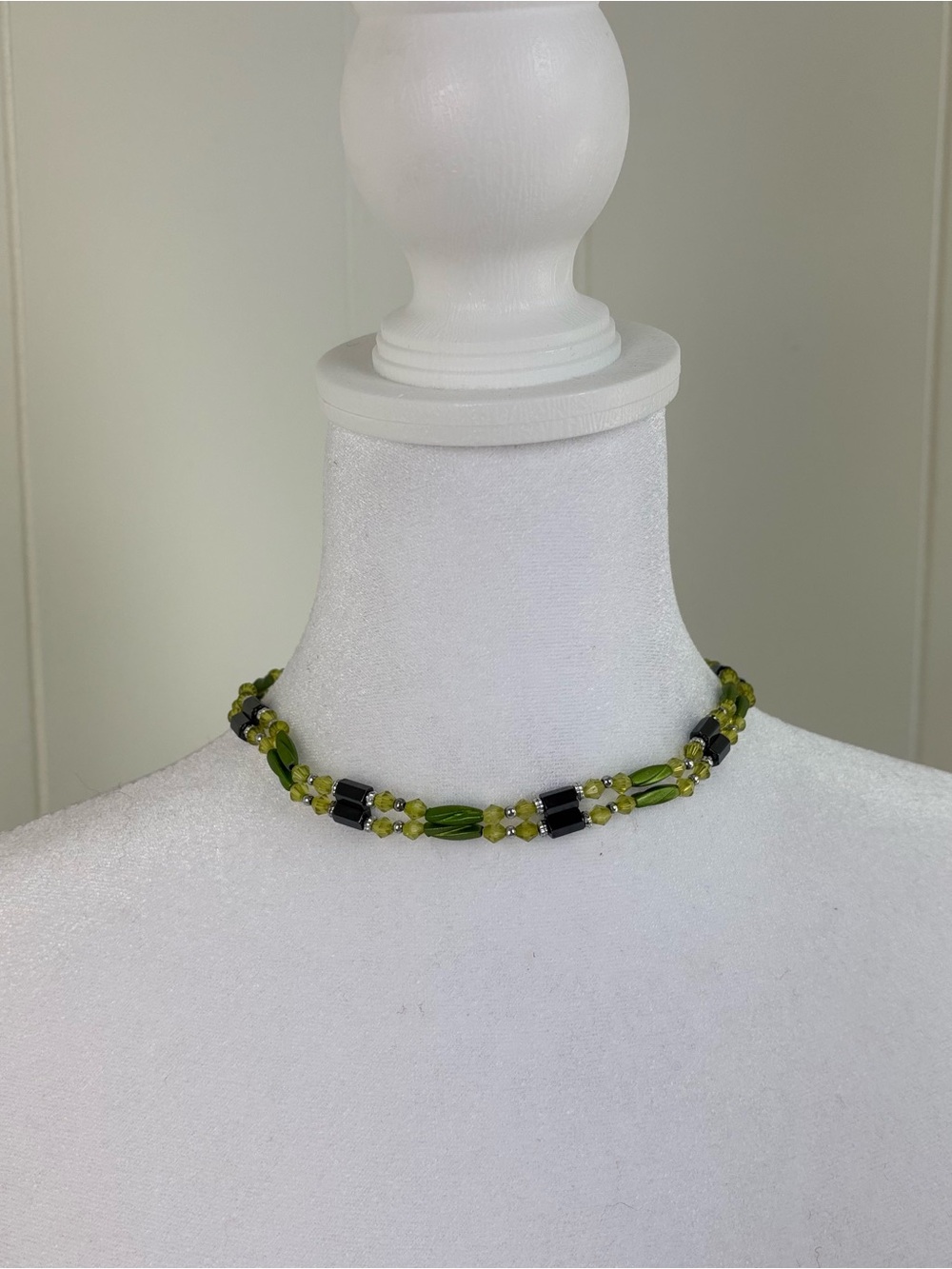 Olive Green Beaded Adjustable Necklace